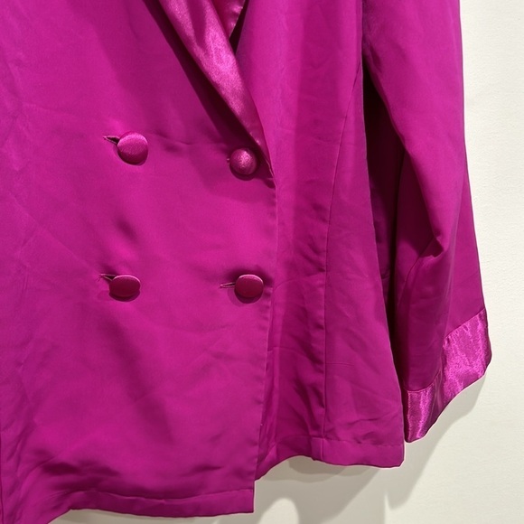 Vintage Victoria's Secret Purple double button satin Blazer Jacket Size Large - Picture 4 of 7